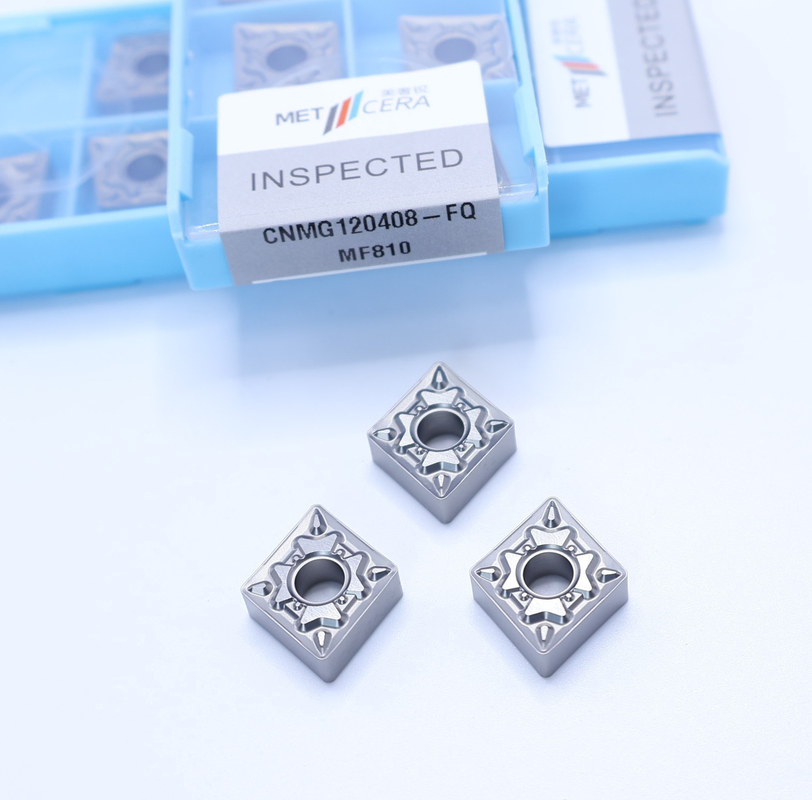 Máy quay CNC quay bên ngoài Chèn HRA92.5 Độ cứng CNMG120408-FQ MF810 Chèn Carbide không phủ CNMG1204