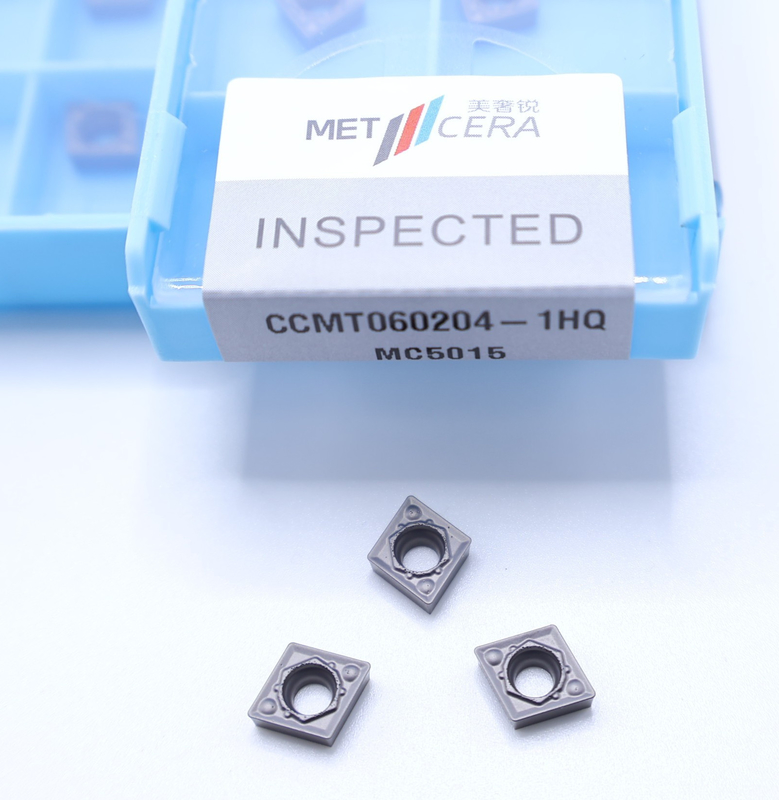 Bề mặt mịn MC5015 lớp CCMT060204-1HQ Chèn công cụ cắt Cermet với khả năng chống gãy tốt