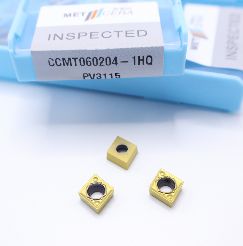 Độ cứng cao HRA92.5 Kháng gãy xoay bên trong Công cụ cắt Cermet Chèn CCMT060204-1HQ PV3115