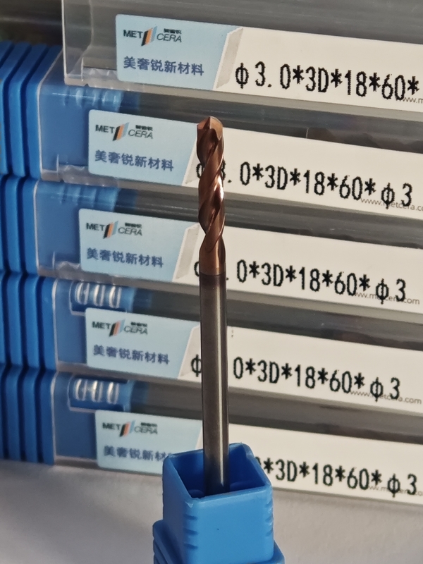 Carbide cắt công cụ phủ 3D/5D G-External Coolant khoan φ3.0 x 3D x 18 x 60 x φ3mm