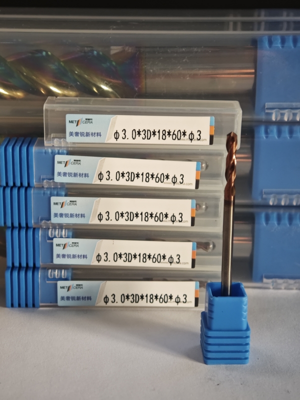 Carbide cắt công cụ phủ 3D/5D G-External Coolant khoan φ3.0 x 3D x 18 x 60 x φ3mm