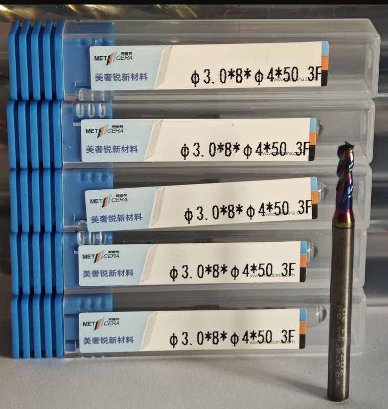 MAE PLUS Three Flutes Carbide End Mill cho chế biến kim loại phi sắt 3mm,Φ3.0x8x4Dx50mm