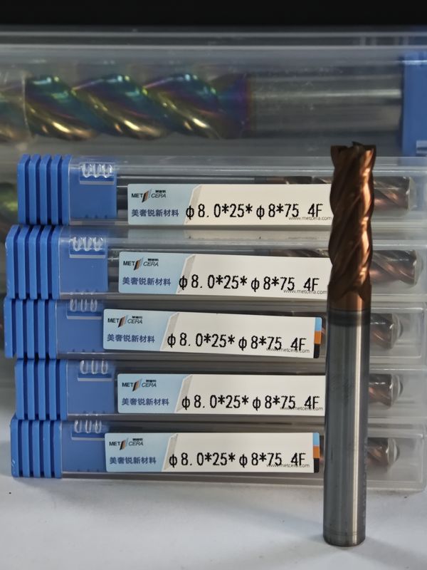 MPE4 HRC55-HRC60 Solid Carbide Cutting Mill, 4 Flute Flat End Mill, CNC Mill Cutter, 4F Solid Carbide Flat End Milll Long Flute 8mm, φ8.0 x 25 x φ8 x 75mm