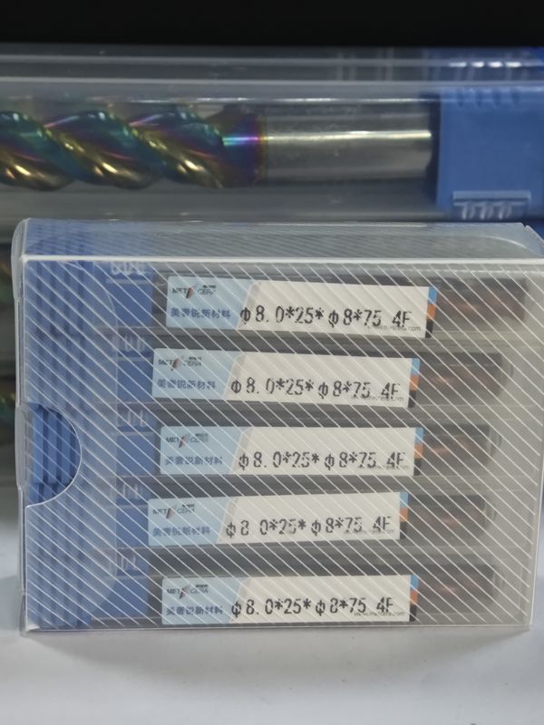 MPE4 HRC55-HRC60 Solid Carbide Cutting Mill, 4 Flute Flat End Mill, CNC Mill Cutter, 4F Solid Carbide Flat End Milll Long Flute 8mm, φ8.0 x 25 x φ8 x 75mm