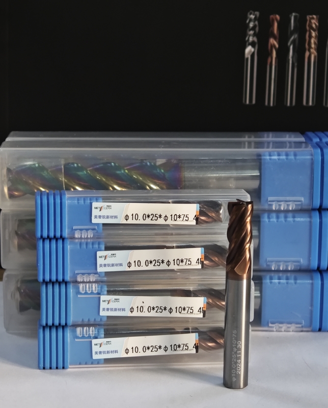 MPE4 Solid Carbide Milling Cutter 4 Flute Flat End Mill AlCr Lớp phủ φ10.0 x 25 x φ10 x 75mm cho máy xay CNC
