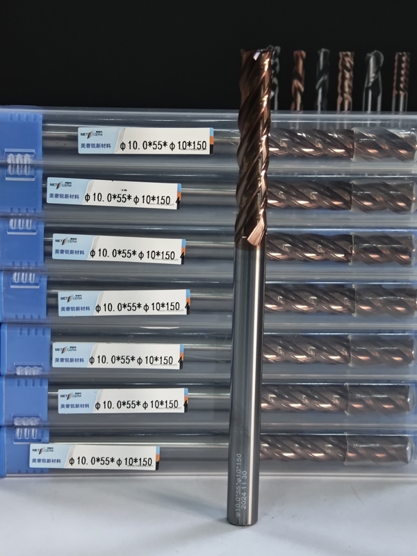 MPE4 Super Long Flute Solid Carbide Long Milling Cutter HRC55-HRC60 Độ cứng 4 Flute Long End Mill φ10.0 x 55 x φ10 x 150mm