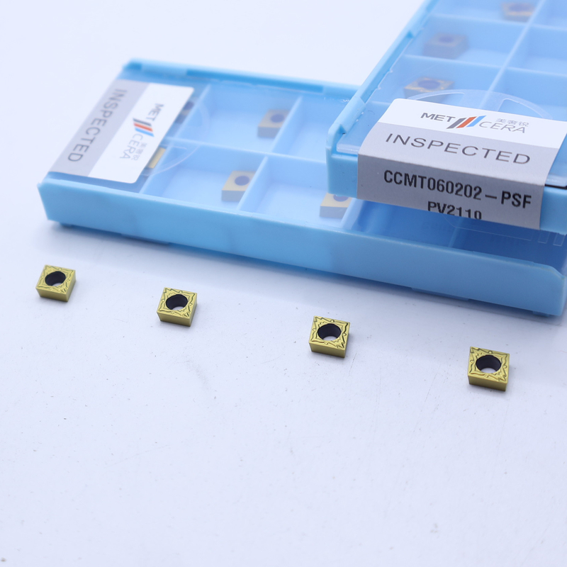 CCMT060202 PVD ốp CNC lathes có thể chỉ số Cermet xoay chèn cho chipbreaker bán kết thúc cho thép, hợp kim thấp gia công