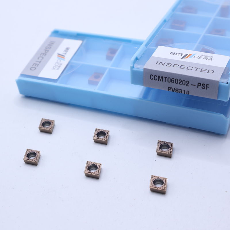 CCMT060202 CNC Carbide Turning Insert để cắt xong thép và hợp kim, PVD coated Insert, CCMT cho công cụ quay xoắn
