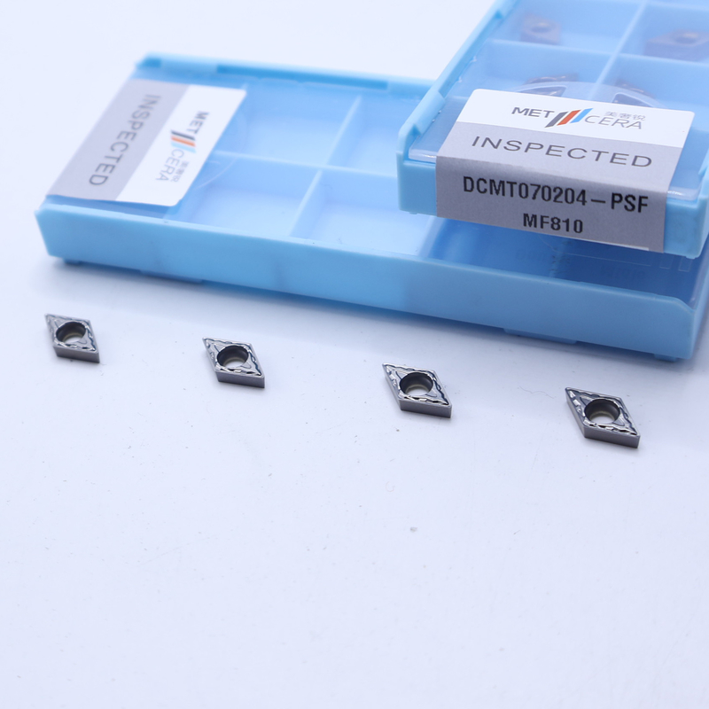 Đèn quay carbide có thể chỉ mục cho người giữ công cụ xoắn, xoắn bên trong Đèn hoàn thiện không phủ DCMT070204-PSF