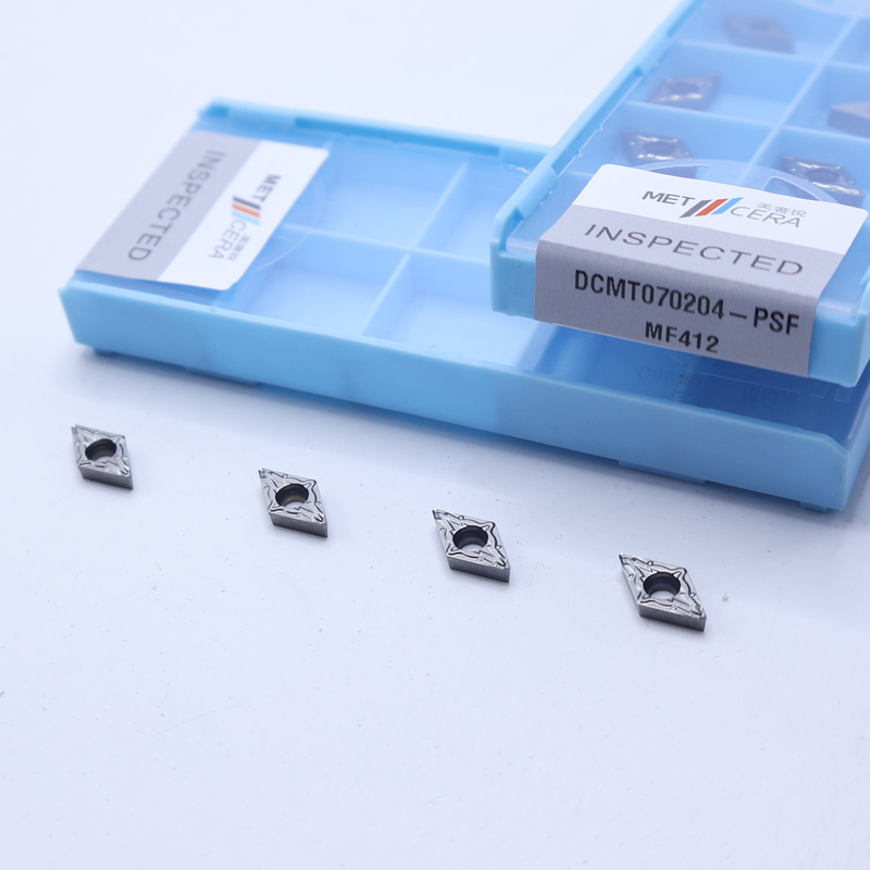 Đèn quay carbide có thể chỉ mục cho người giữ công cụ xoắn, xoắn bên trong Đèn hoàn thiện không phủ DCMT070204-PSF