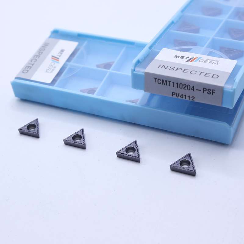 TCMT110204 Tungsten Carbide Insert for Internal Turning PVD phủ PSF Finish Chipbreaker Màu xám Đồng hợp kim thép