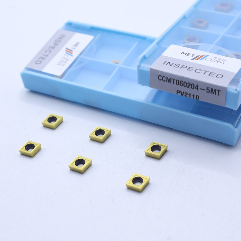 CCMT060204 TiCN Cermet Inserts for Internal Turning PVD Coated Metal Turning Tool 5MT Chipbreaker
