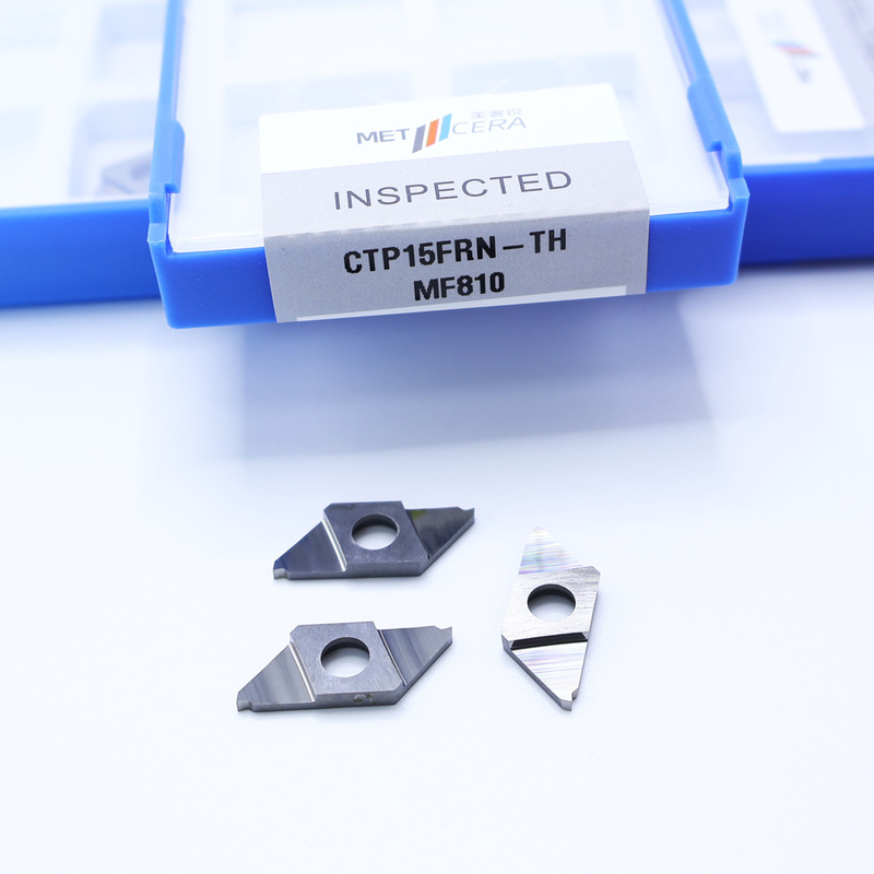 CTP15FRN-TH Không phủ lớp phủ Bỏ ra các phần đính kèm có thể chỉ mục CNC Carbide Insert For Cut-Off Hardness HRA91.8 Lớp phủ không phủ