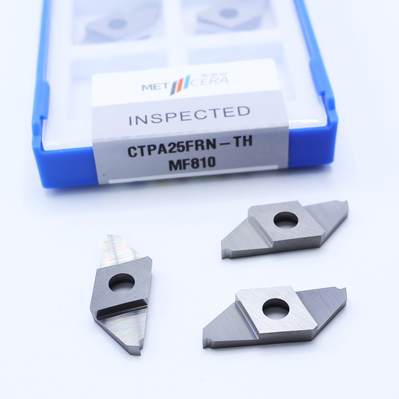 HRA91.8 Độ cứng cắt bỏ CNC Carbide Insert For CTPA Uncoated Parting Off Indexable Inserts CTPA25FRN-TH Right Cutting