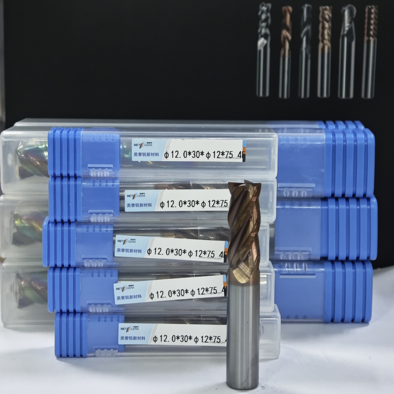 MPE4 Solid Carbide Milling Cutter 4 Flute Flat End Mill CNC Mill Cutter AlCr Lớp phủ 12mm Đồ làm φ12.0 x 30 x φ12 x 75mm