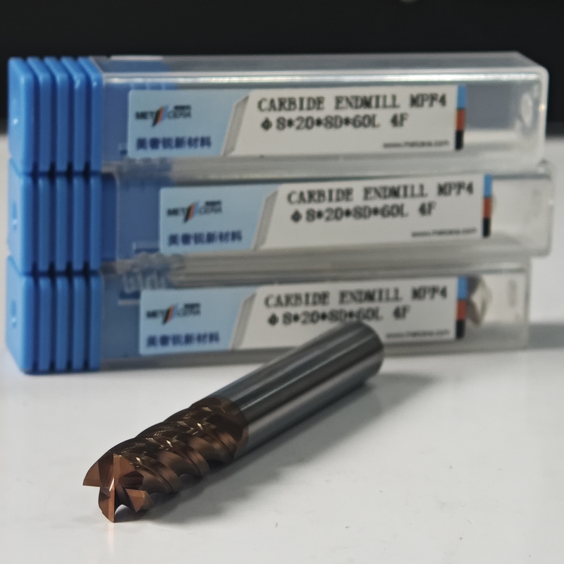 Solid Carbide Dry Wet Machining 8mm Universal 4 Flute Flat End Mill Φ8x20x8Dx60mm để cắt thép cacbon và thép hợp kim carbon thấp