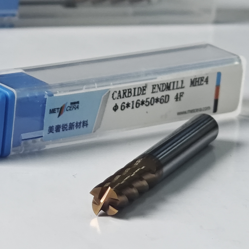 Độ cứng Máy cắt mài bốn cạnh 6mm Xốp chế biến lớp phủ TiAlSi lớp phủ HRC55-60 φ6.0x16x6Dx50mm