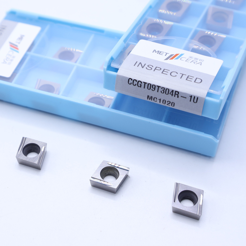 CCGT09 Cermet Insert Boring Insert, Insert xoay bên trong để cắt thép carbon, thép hợp kim thấp, nguồn cấp thấp, Insert tích cực, CCGT09T304R-1U