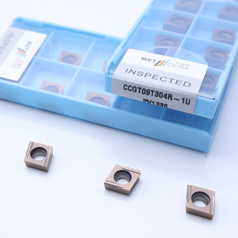 CCGT09 PVD phủ Cermet Insert Boring Insert, Insert xoay bên trong để cắt thép cacbon, thép hợp kim thấp, cấp thấp, tích cực, CCGT09T304R-1U