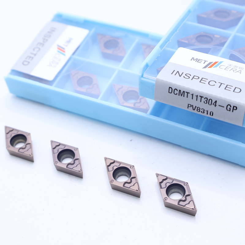 DCMT070204 DCMT11T304 Carbide Turning Inserts PVD được phủ để xoay bên ngoài và bên trong GP Chip Breaker