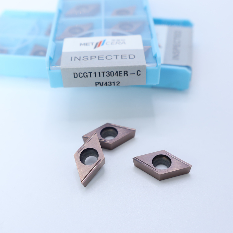 MF412/PV4312 Hạt bạc / đồng DCGT07 DCGT11 Carbide CNC Turning Inserts với C Finish Chip Breaker