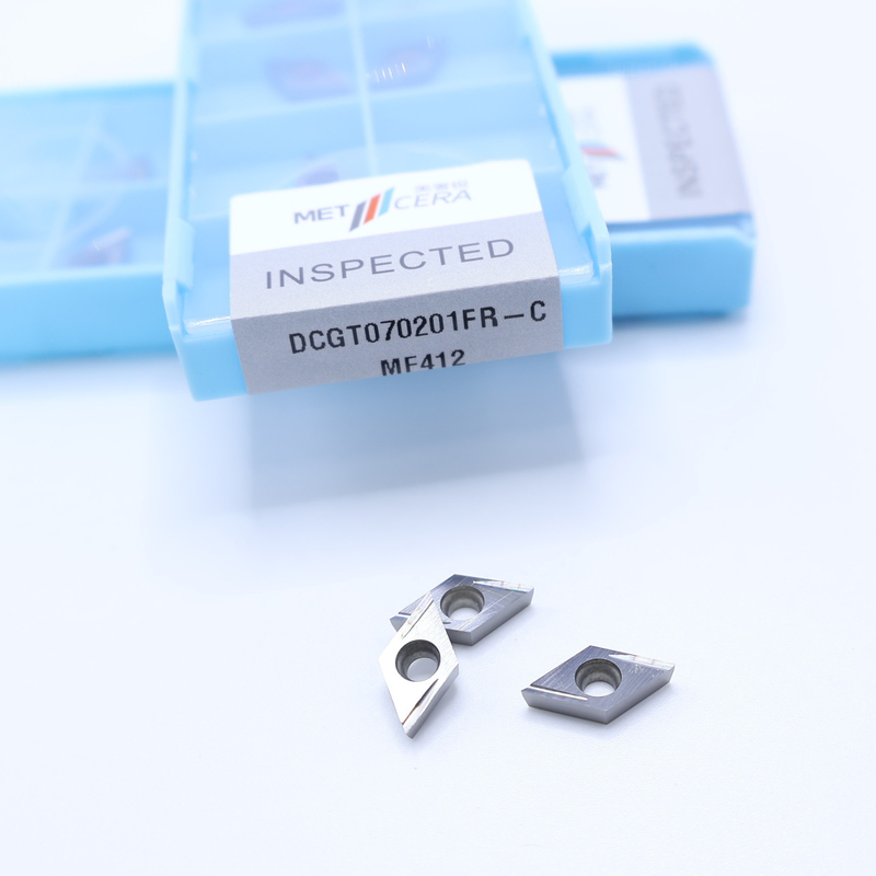 MF412/PV4312 Hạt bạc / đồng DCGT07 DCGT11 Carbide CNC Turning Inserts với C Finish Chip Breaker