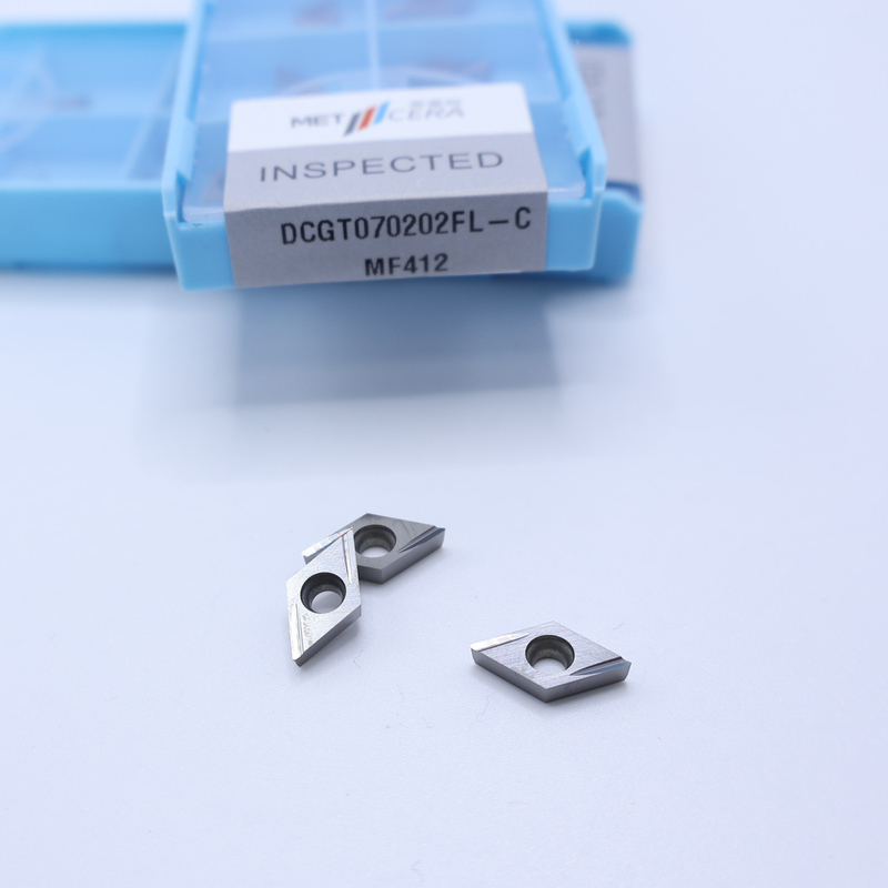 MF412/PV4312 Hạt bạc / đồng DCGT07 DCGT11 Carbide CNC Turning Inserts với C Finish Chip Breaker