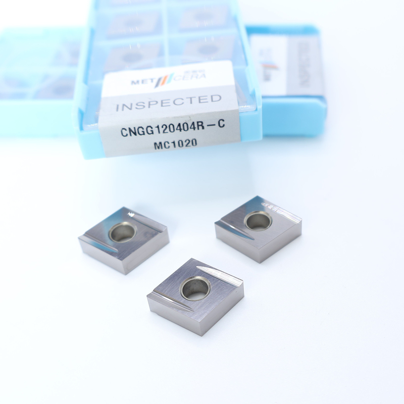 Phần làm việc thép cacbon CNGG12 Cermet xoay chèn với lớp phủ không sơn và C kết thúc chip breaker
