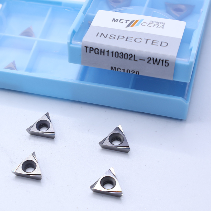 TiCN Cermet CNC Turning Inserts TPGH1103 với 2W15 Sharp Finish Chip Breaker Vật liệu kim loại Chất liệu chống mòn cao Ưu điểm