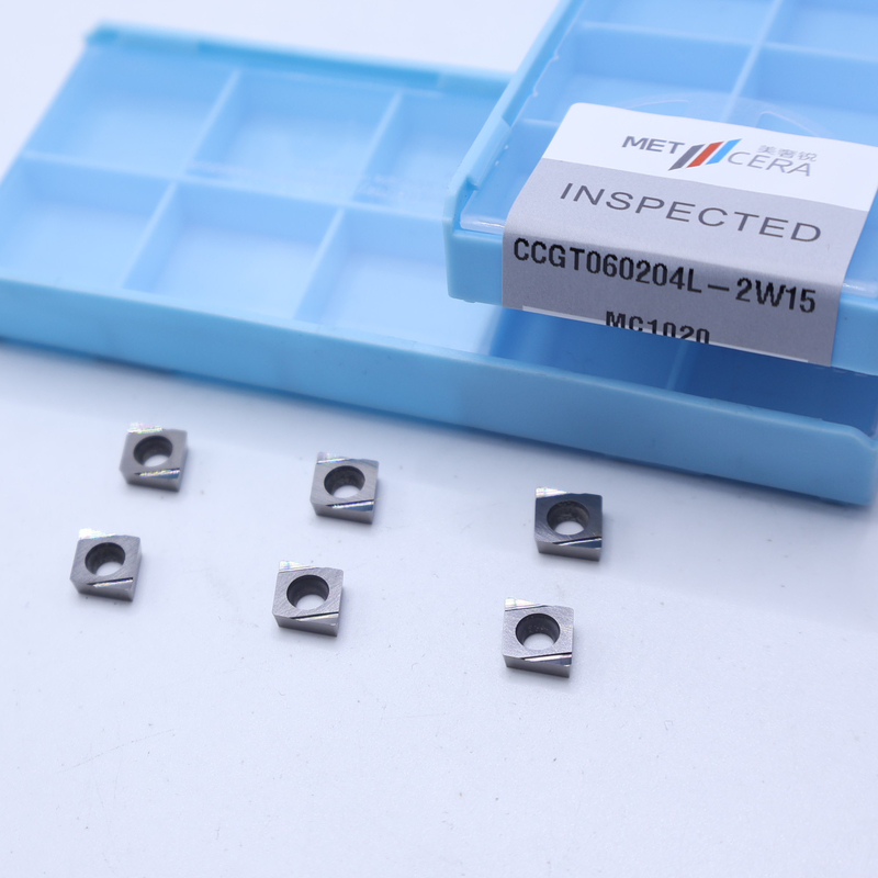 Cermet CNC quay chèn CCGT06 với 2W15 sắc nét kết thúc chip Breaker cho thép / kim loại / hợp kim chế biến