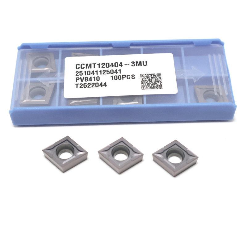 CCMT0602 CCMT09T3 CCMT1204 Mảnh tiện cacbua cho thép, thép không gỉ, Mảnh phủ PVD với chipbreaker 3MU