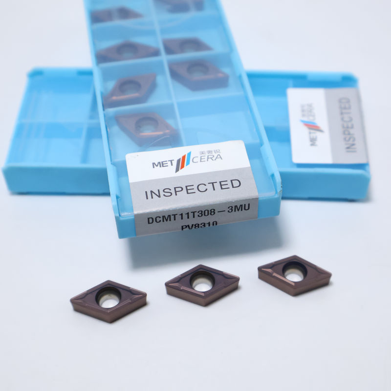 DCMT07 DCMT11T3 55° Mảnh tiện cacbua hình thoi cho Thép, Thép không gỉ, Mảnh tiện dương tính với chipbreaker 3MU